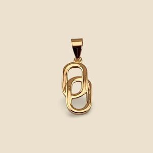 14k Real Yellow Gold Link Drop Pendant | Birthday Gift | Minimal Jewelry |